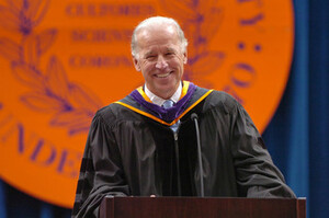 Vice President Joe Biden, an alumnus of the Syracuse University College of Law, gave the keynote address at  SU's 2009 commencement ceremony.
