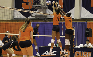 Christina Oyawale (9) stands as one of SU's tallest players but her performance throughout the season hasn't been impressive.