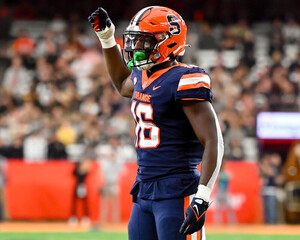 Syracuse linebacker Leon Lowery and Syracuse defensive back Aman Greenwood (not pictured) announced via social media that they will enter the transfer portal. Lowery has since joined Wisconsin. 