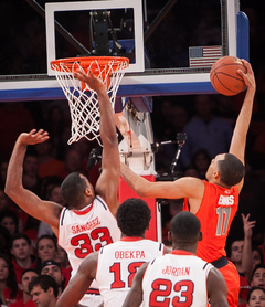 Tyler Ennis goes for a shot in the paint. 