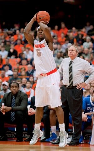 C.J. Fair pulls up to shoot a jumper against Central Connecticut State on Sunday. 