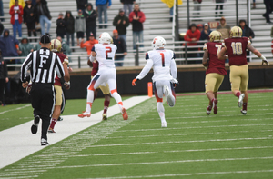 After throwing an interception on Syracuse's first possession, Eric Dungey threw William Harris to the ground, causing a sideline scuffle.