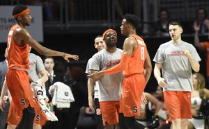 Oshae Brissett double-doubled with 16 points and 12 rebounds in the SU win.