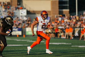 Eric Dungey was relived by Tommy DeVito in the second quarter of the Western Michigan game. Dungey returned in the third quarter to lead three SU scoring drives. 