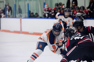 Lauren Bellefontaine scored Syracuse's third goal of the game on a second period power play.