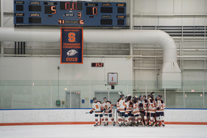 Sarah Marchand transferred to Syracuse from Robert Morris ahead of the season and has scored 5 goals this season.