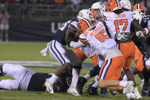 Garrett Shrader recorded five touchdowns in SU's easy 48-14 road win over UConn.