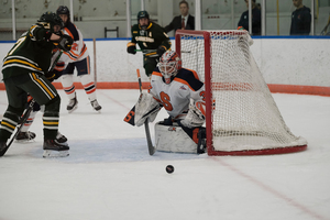 Arielle DeSmet (pictured) won CHA Goalie of the Week for the second week in a row.