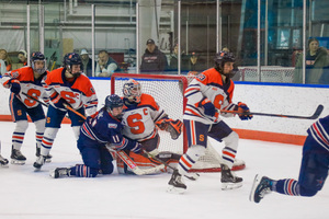 In its 1-0 AHA Semifinal victory over Mercyhurst, Syracuse was carried by Allie Kelley’s 47-save shutout.