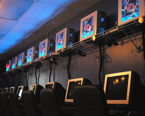 Computers line the walls at CyberCuse, Syracuses new Internet Cafe.