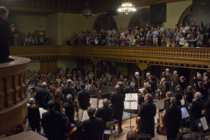 Members of the Syracuse Symphony Orchestra perform their last concert of the season Saturday in Crouse College's Setnor Auditorium. On Tuesday, the SSO's Board of Trustees votes to suspend operations and lay off all of the musicians and part of the staff effective on Sunday.