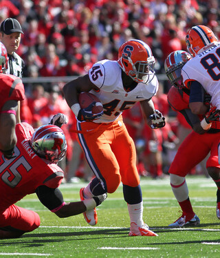 Running back Jerome Smith looks for a lane to run.