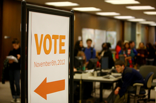 Bird Library served as one of the polling places for Election Day. Officials estimated Bird would see 400 voters Tuesday.