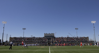 More than 3,000 fans pack into Arlotta Stadium to see Notre Dame's first-ever matchup as a No. 2 team going against No. 1.